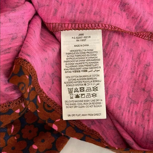 NWOT Boden | Floral Long Pajama Sleep Shirt Brown 3/4 Sleeve 35” Length - Picture 8 of 9